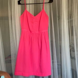 Pink J. Crew Fit and Flare dress w/ pockets